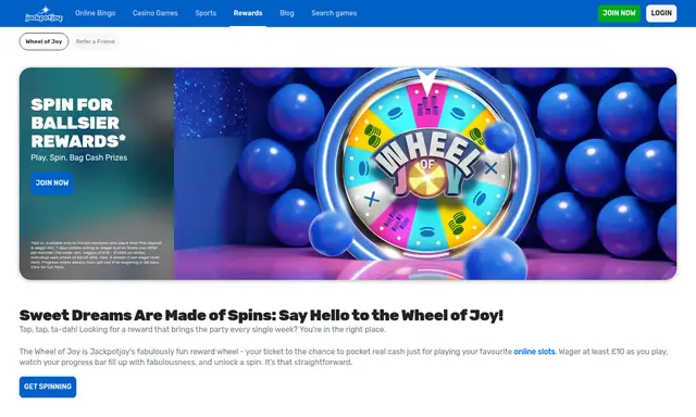 Jackpotjoy promotions page on desktop, captured September 2026