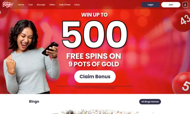 Mirror Bingo homepage on desktop, captured September 2026