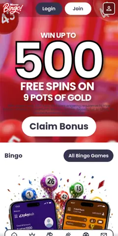 Mirror Bingo mobile site, captured September 2026